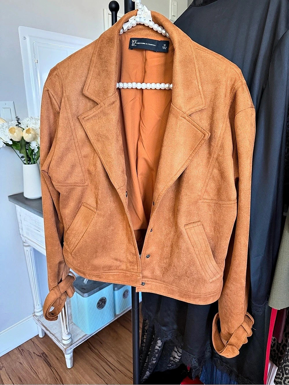 Western Style Faux Suede Jacket and Pants Set - Picture 2 of 8